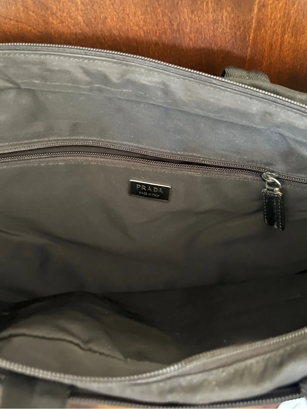 Prada Black Nylon Laptop Briefcase with Top Handles and Shoulder Strap